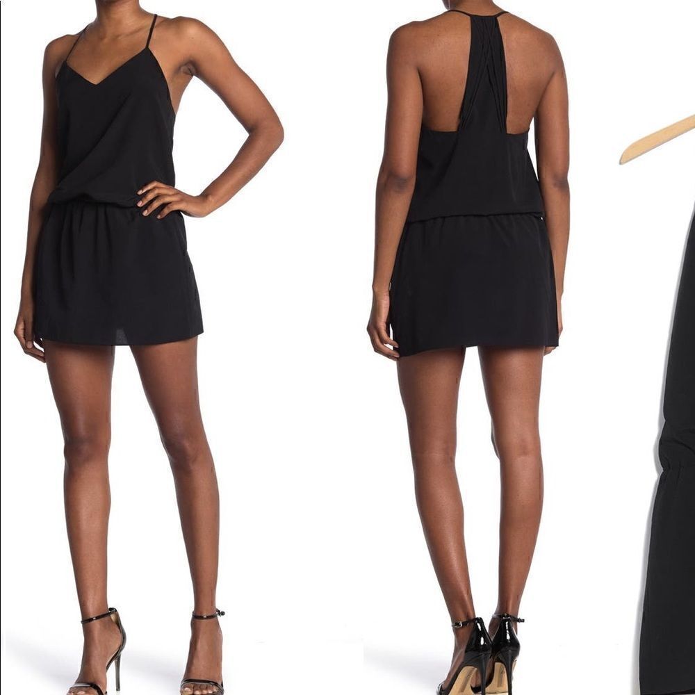 Haute Hippie evening mirage mini dress size L in black, NWT